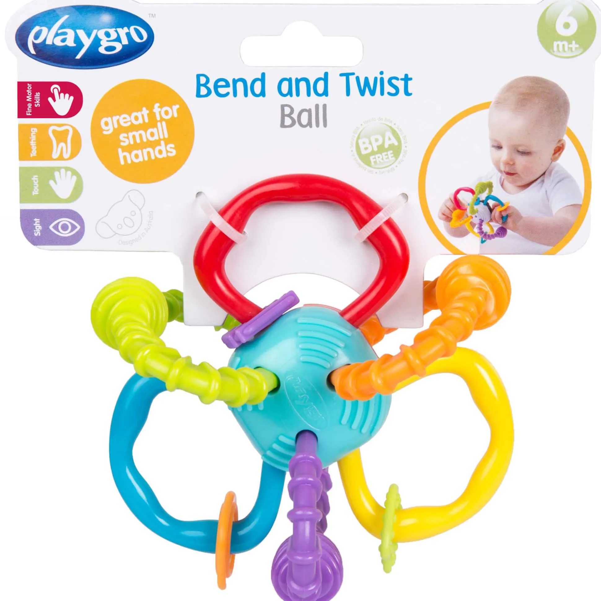 Playgro rammelaar Bend & Twist ball Multi