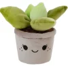 Pluche plant cactus 19cm grijs