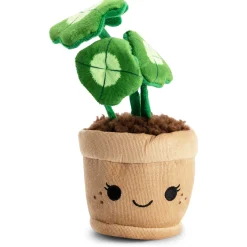 Pluche plant klavertje4 19cm beige