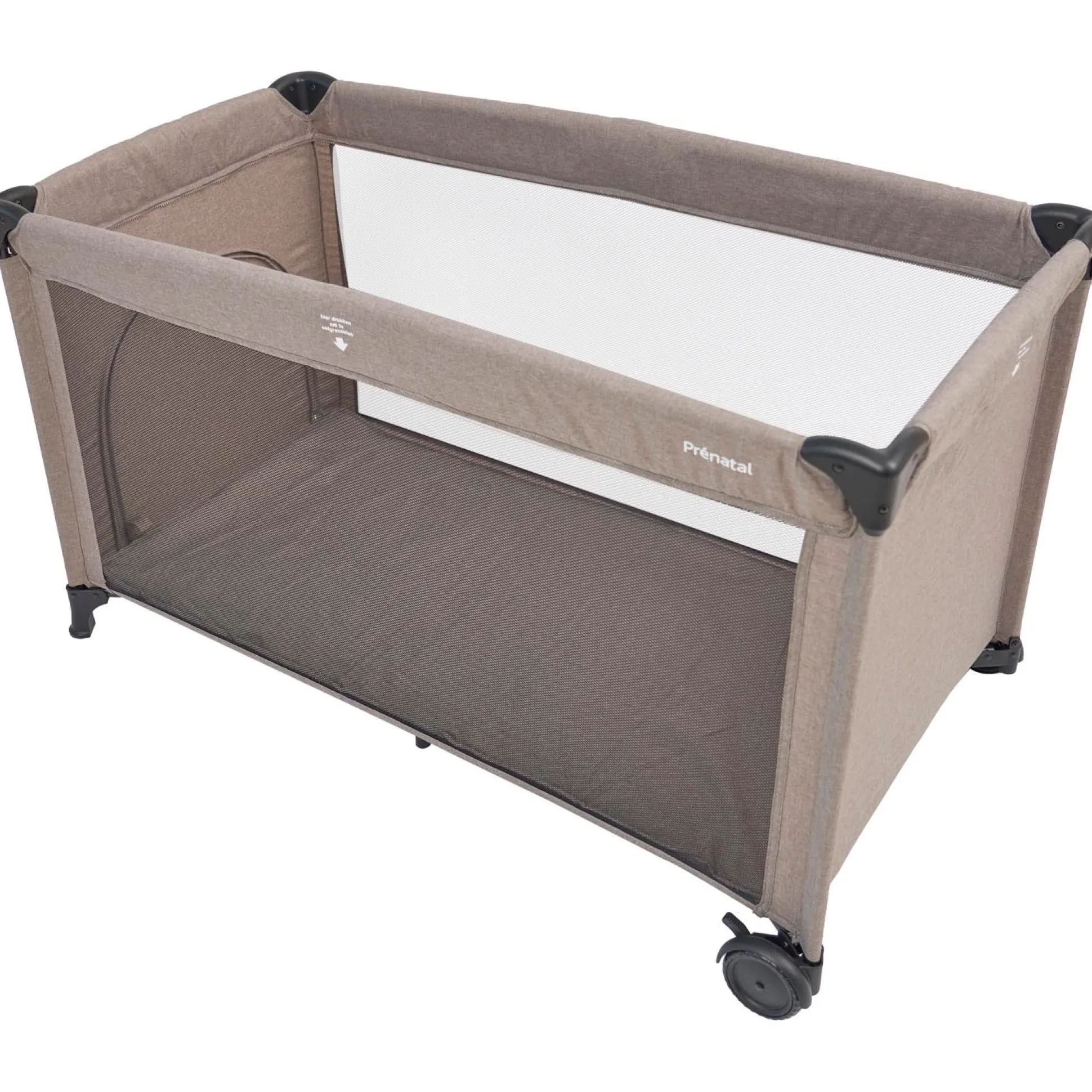 Prenatal campingbed Sinne taupe met matras & matrashoes
