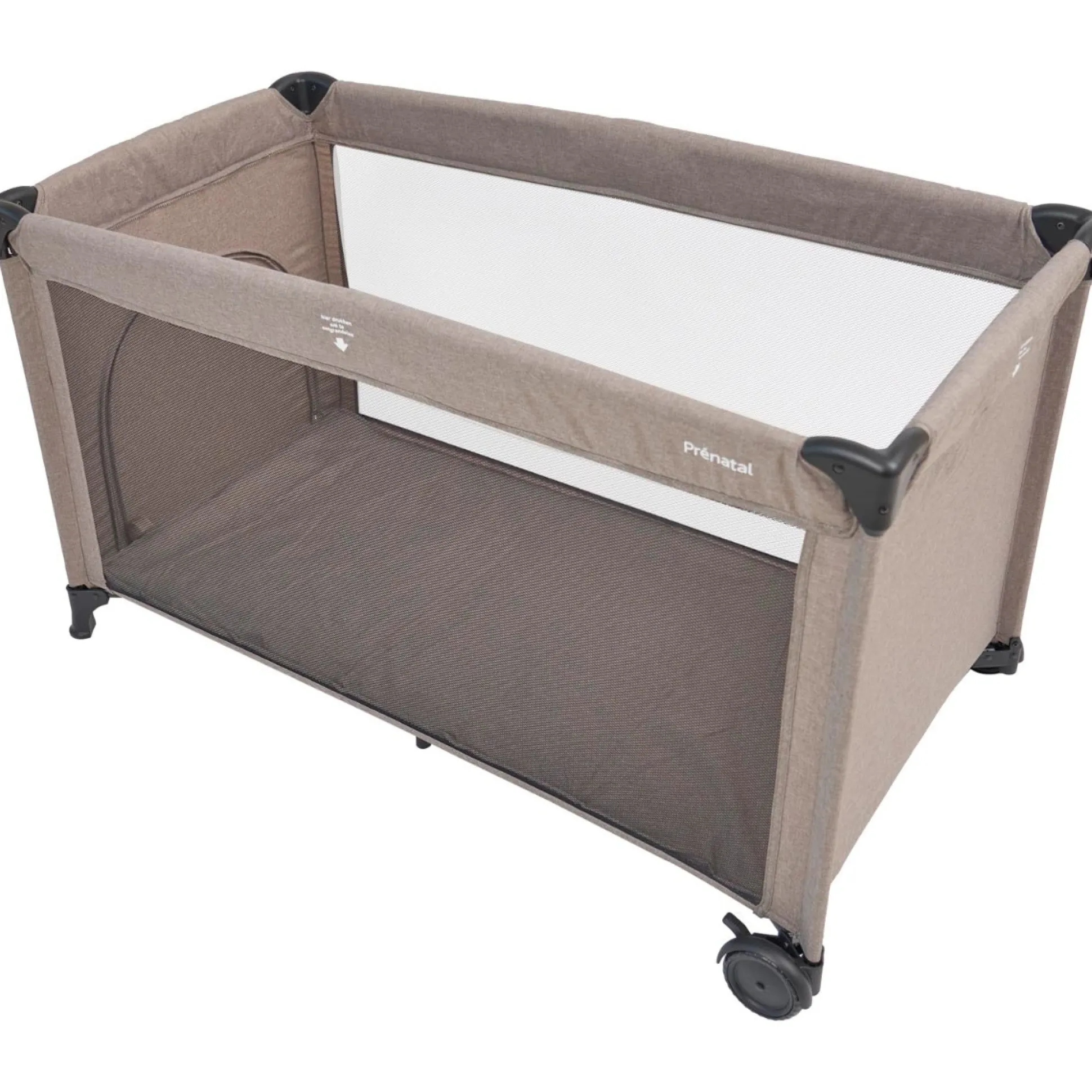 Prenatal campingbed Sinne taupe met matras & matrashoes