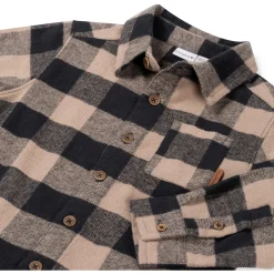 Prénatal baby blouse lange mouwen ruit bruin