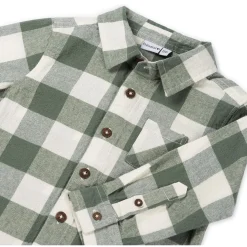 Prénatal baby blouse lange mouwen ruit groen