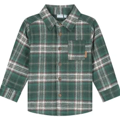 Prénatal baby blouse lange mouwen ruit groen