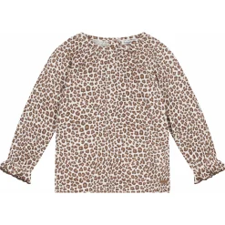 Prénatal baby blouse lange mouwen dierenprint beige