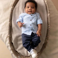 Prénatal baby broek  effen blauw