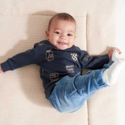 Prénatal baby broek  effen blauw