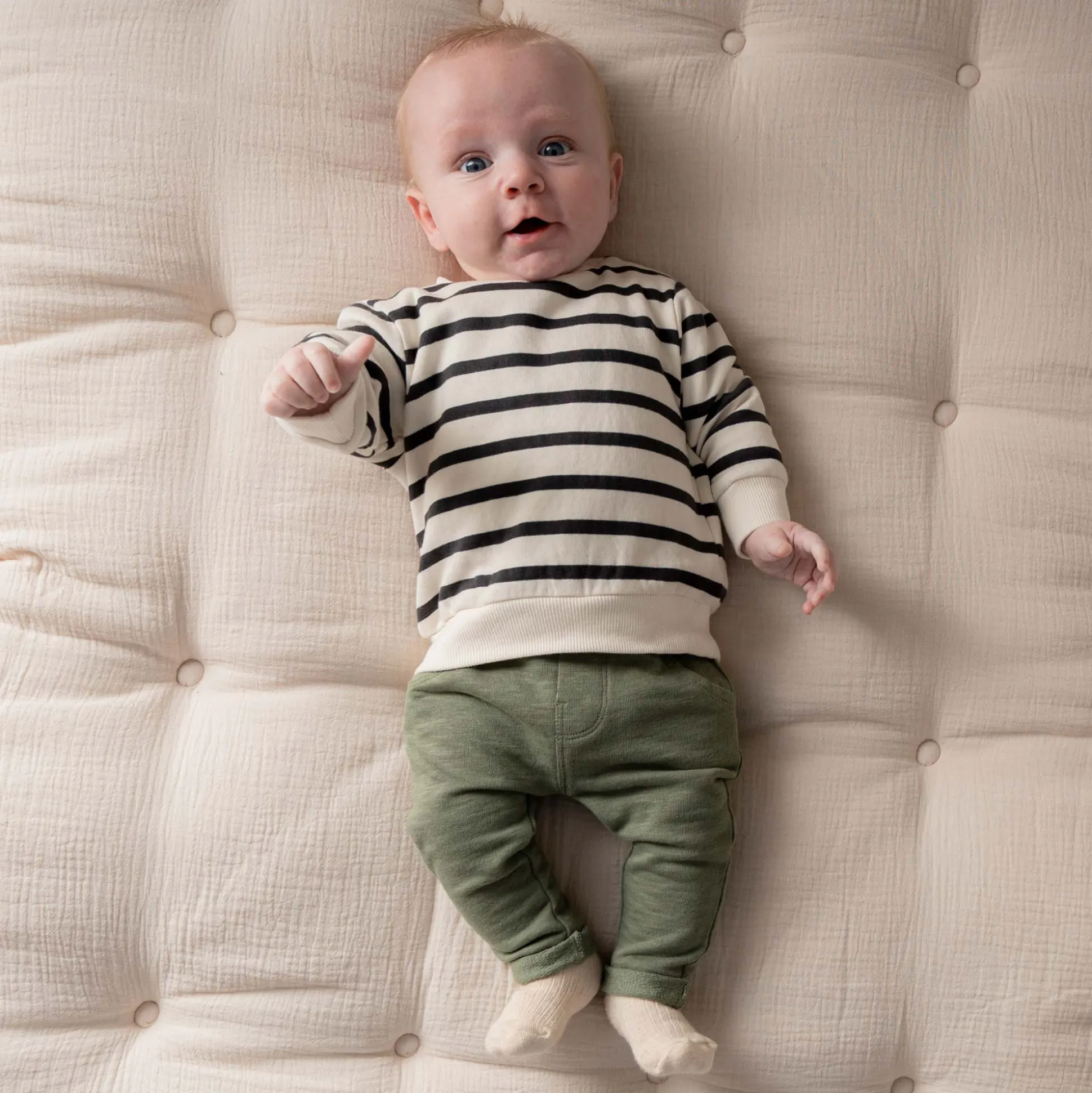 Prénatal baby broek effen groen