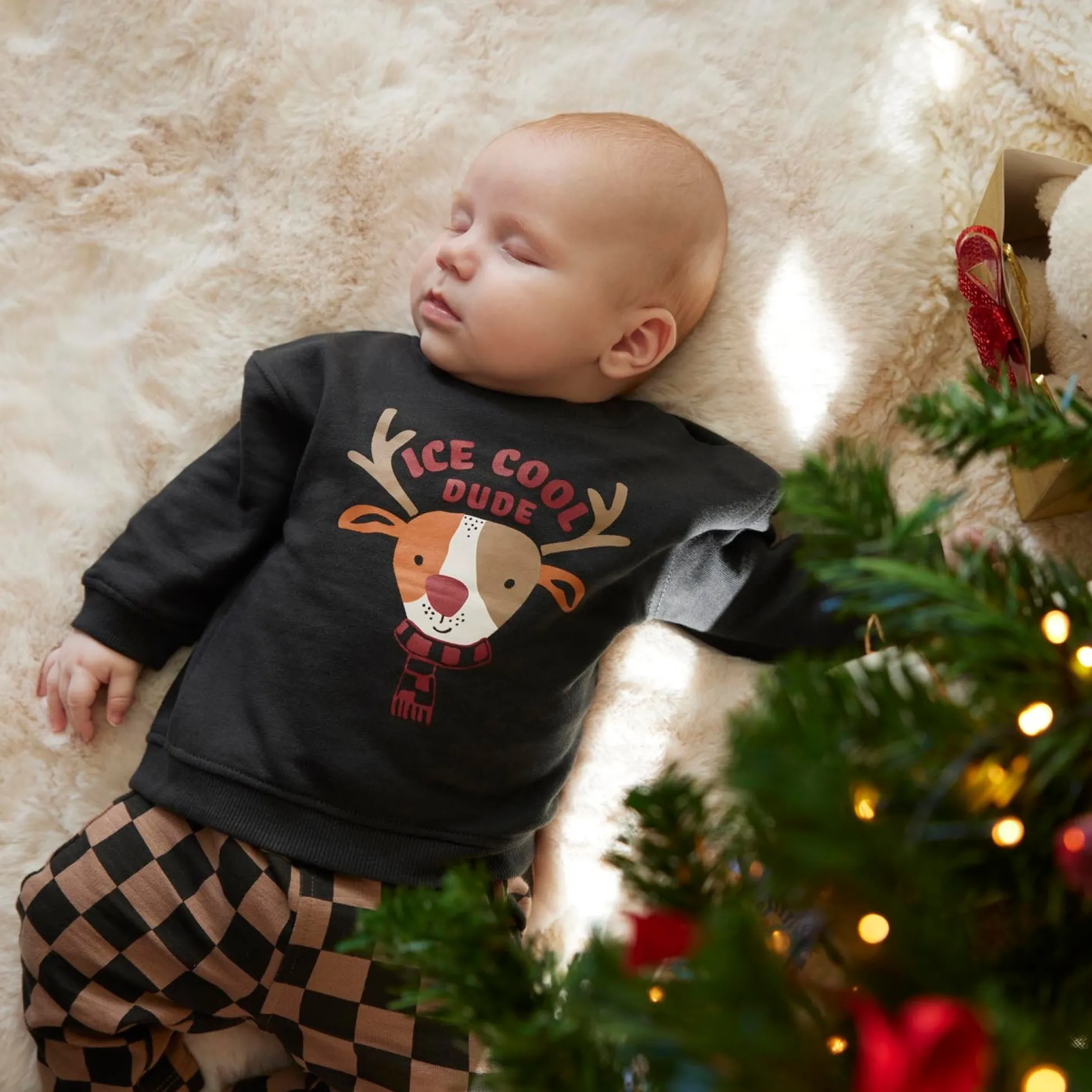 Prénatal baby broek ruit bruin