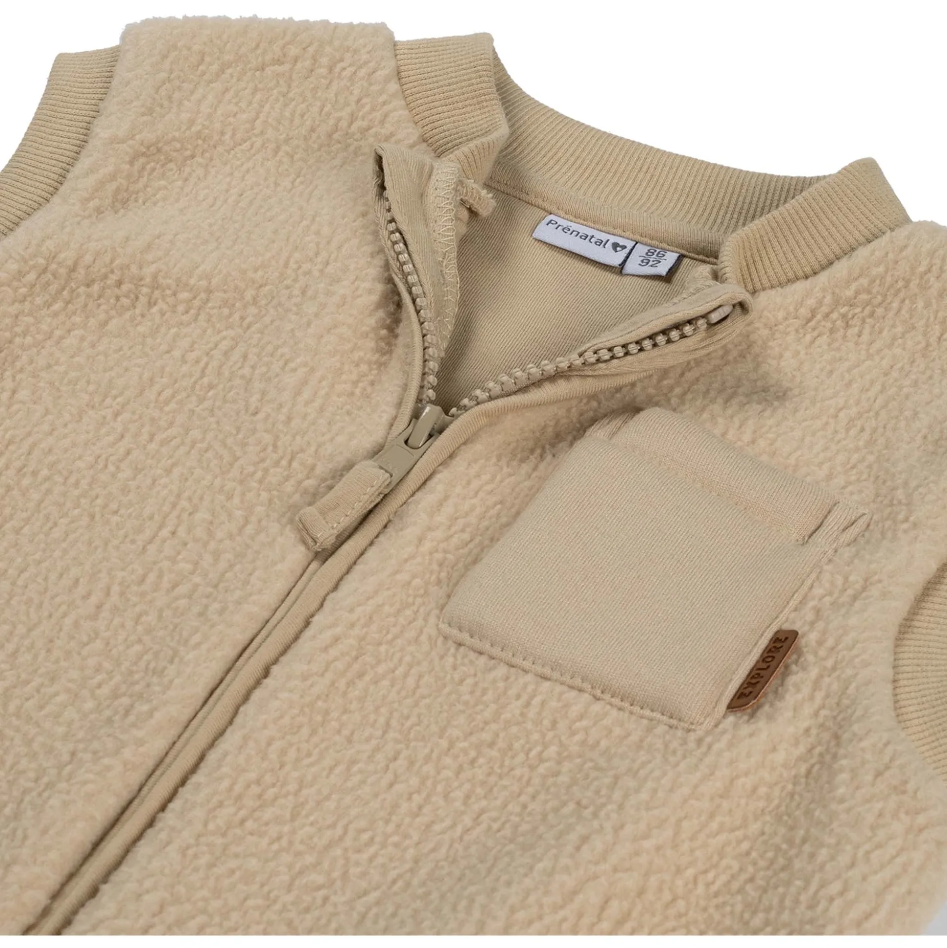 Prénatal baby gilet mouwloos effen beige