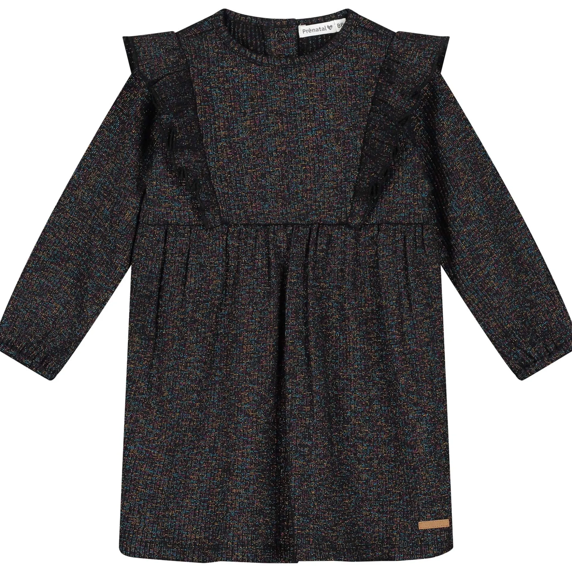 Prénatal baby jurk glitter lange mouwen effen zwart