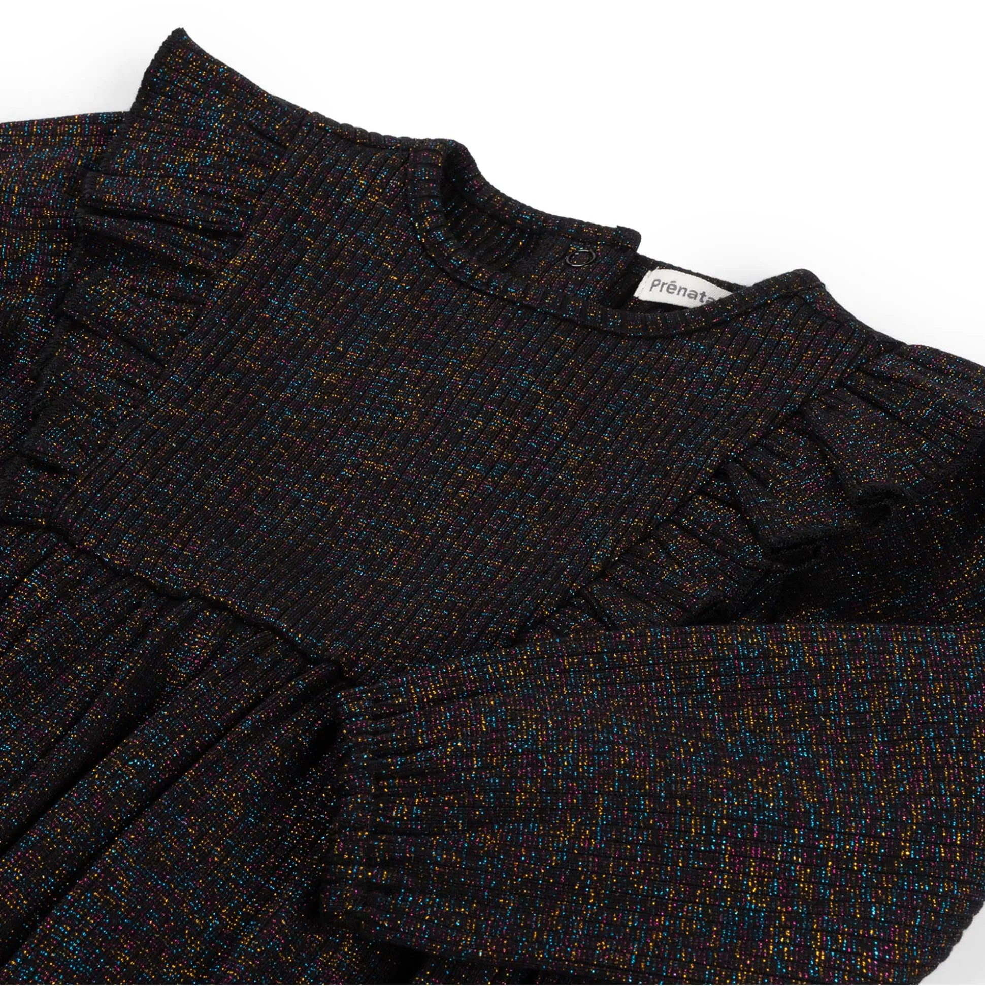 Prénatal baby jurk glitter lange mouwen effen zwart