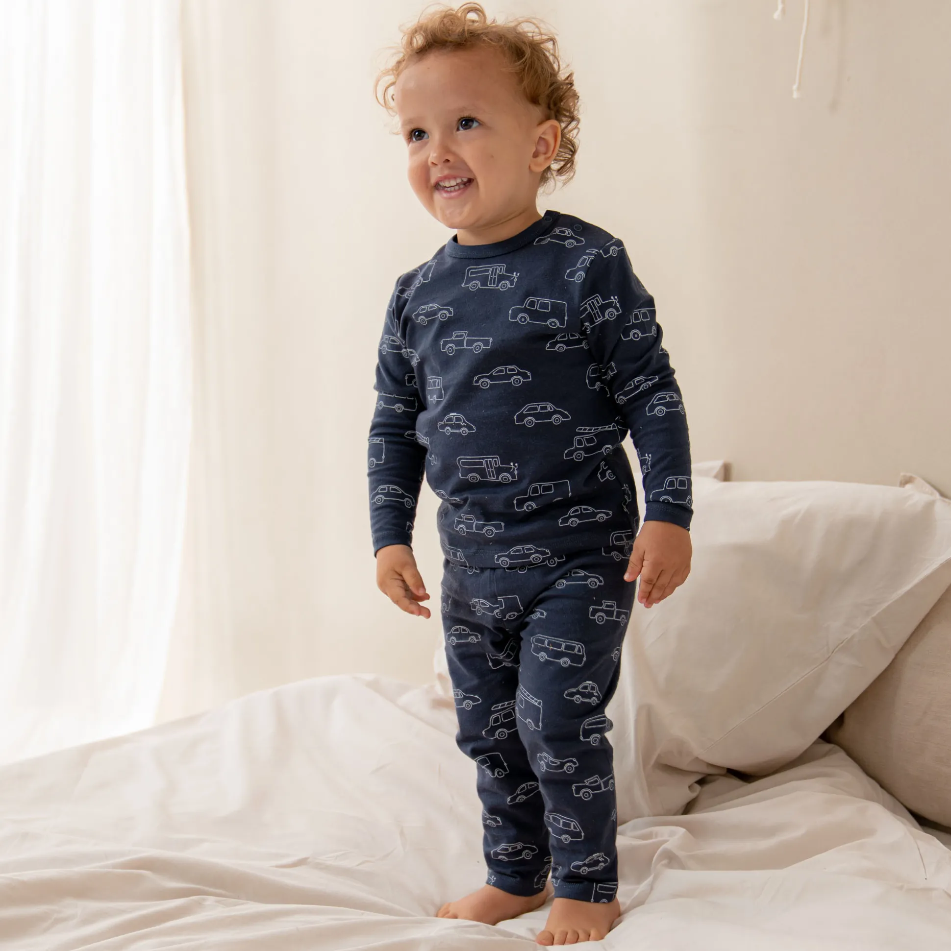 Prénatal baby pyjama auto's blauw