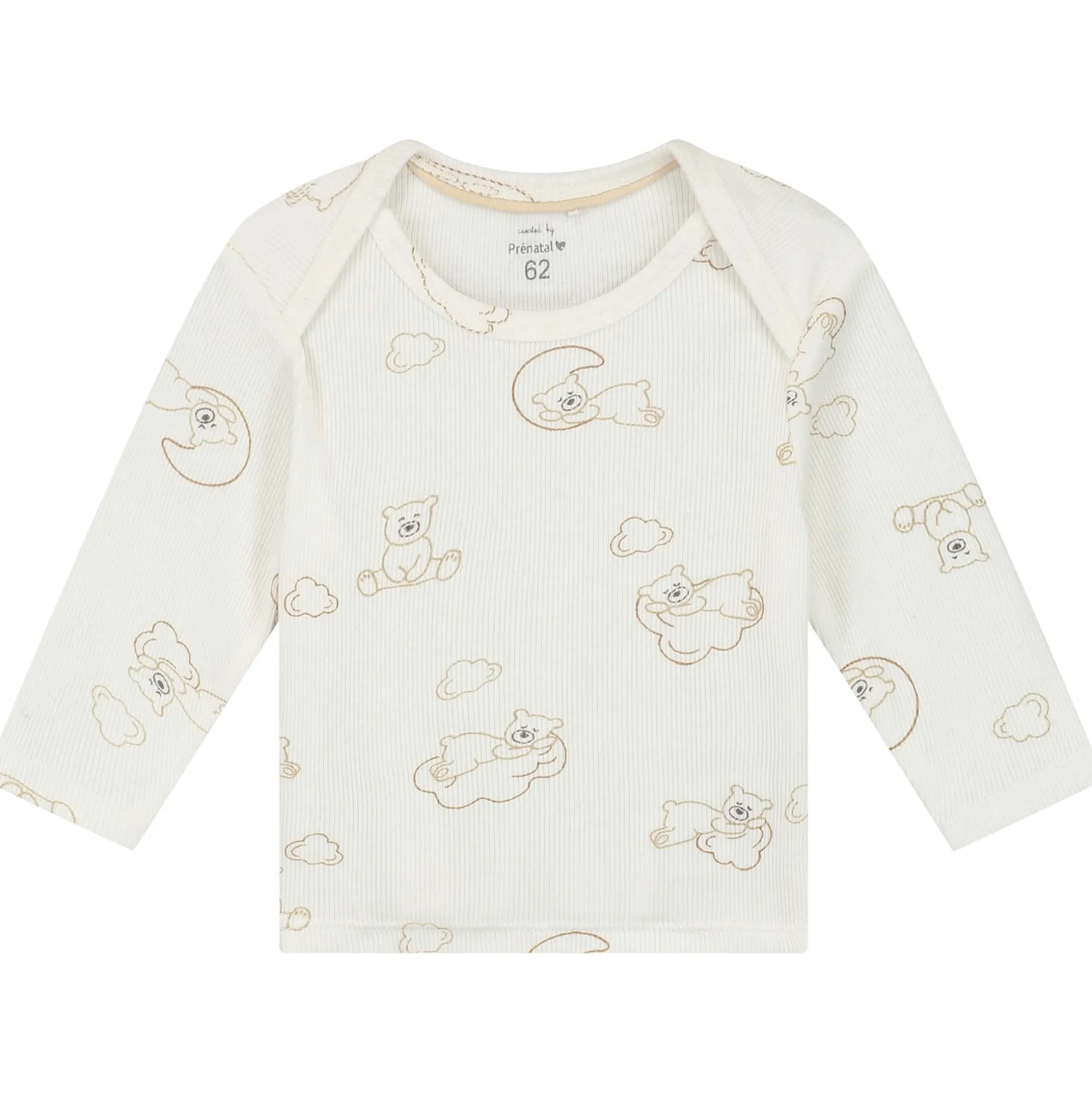 Prénatal baby pyjama beren rib wit
