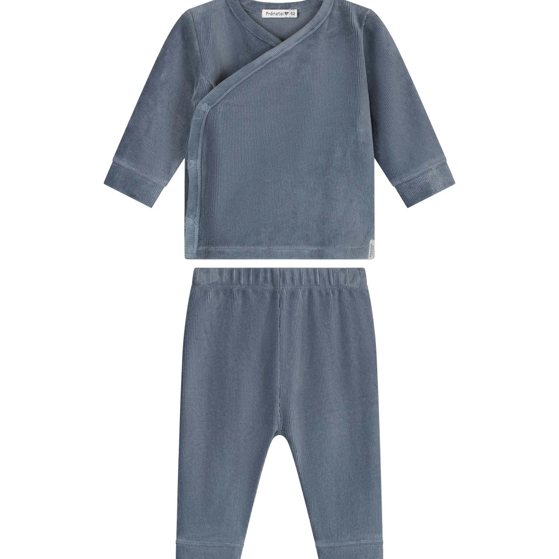 Prénatal baby pyjama rib velour blauw