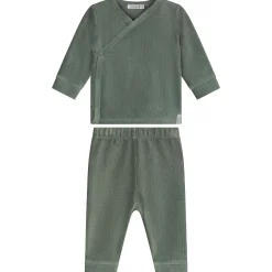 Prénatal baby pyjama rib velour groen