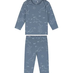 Prénatal baby pyjama zeehond rib blauw