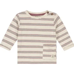 Prénatal baby shirt lange mouwen strepen beige