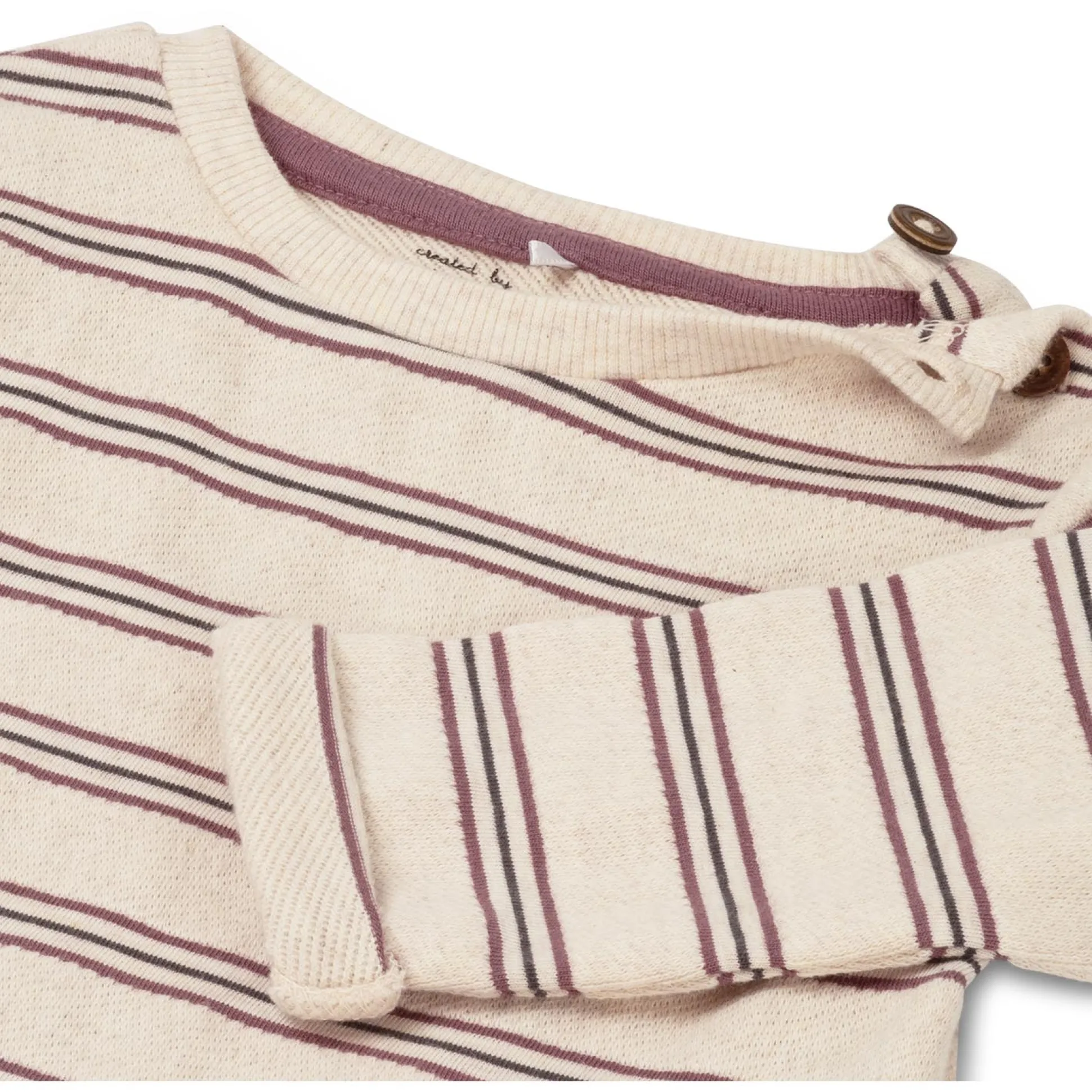 Prénatal baby shirt lange mouwen strepen beige