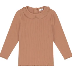 Prénatal baby shirt lange mouwen effen bruin