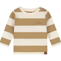 Prénatal baby shirt lange mouwen strepen bruin