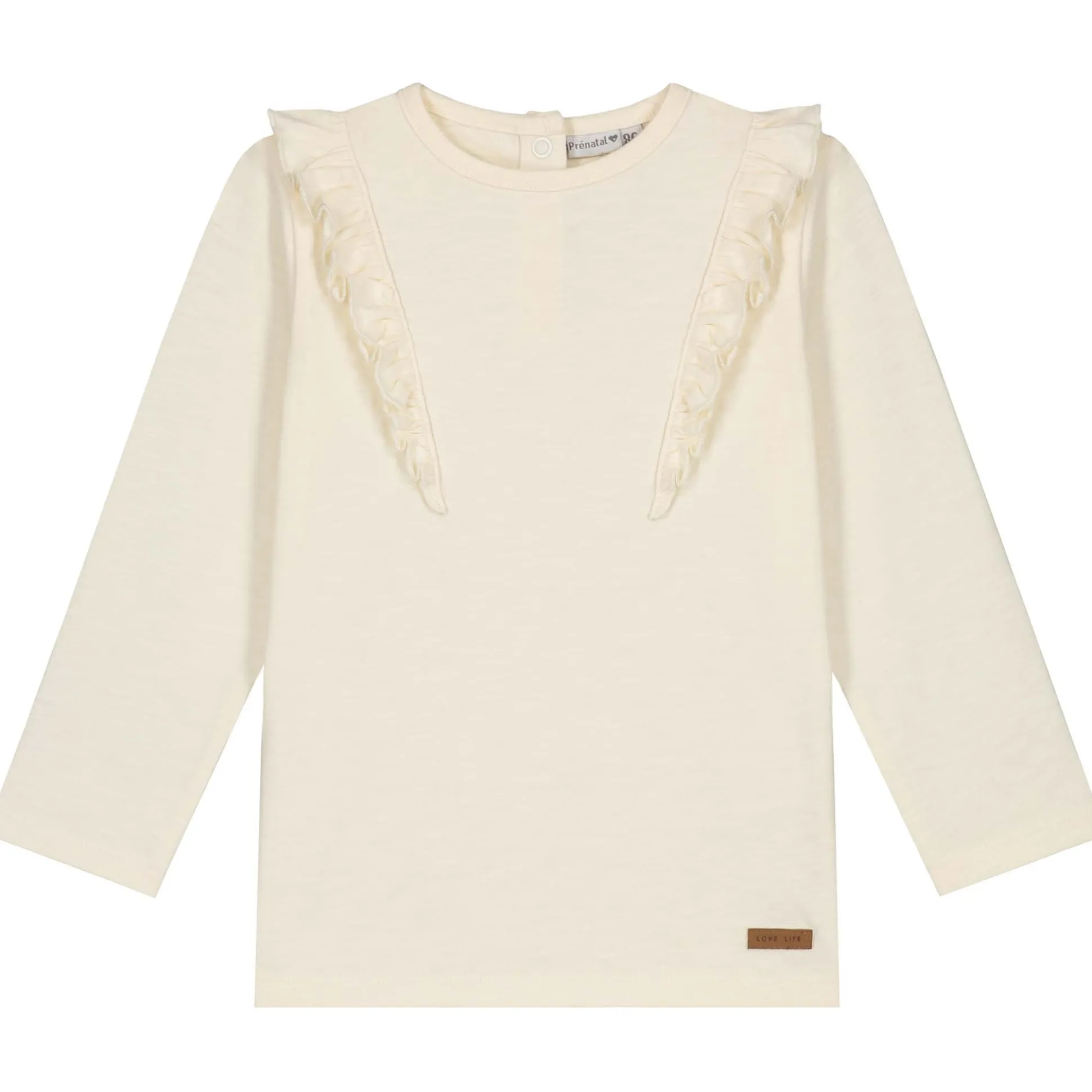 Prénatal baby shirt lange mouwen effen beige