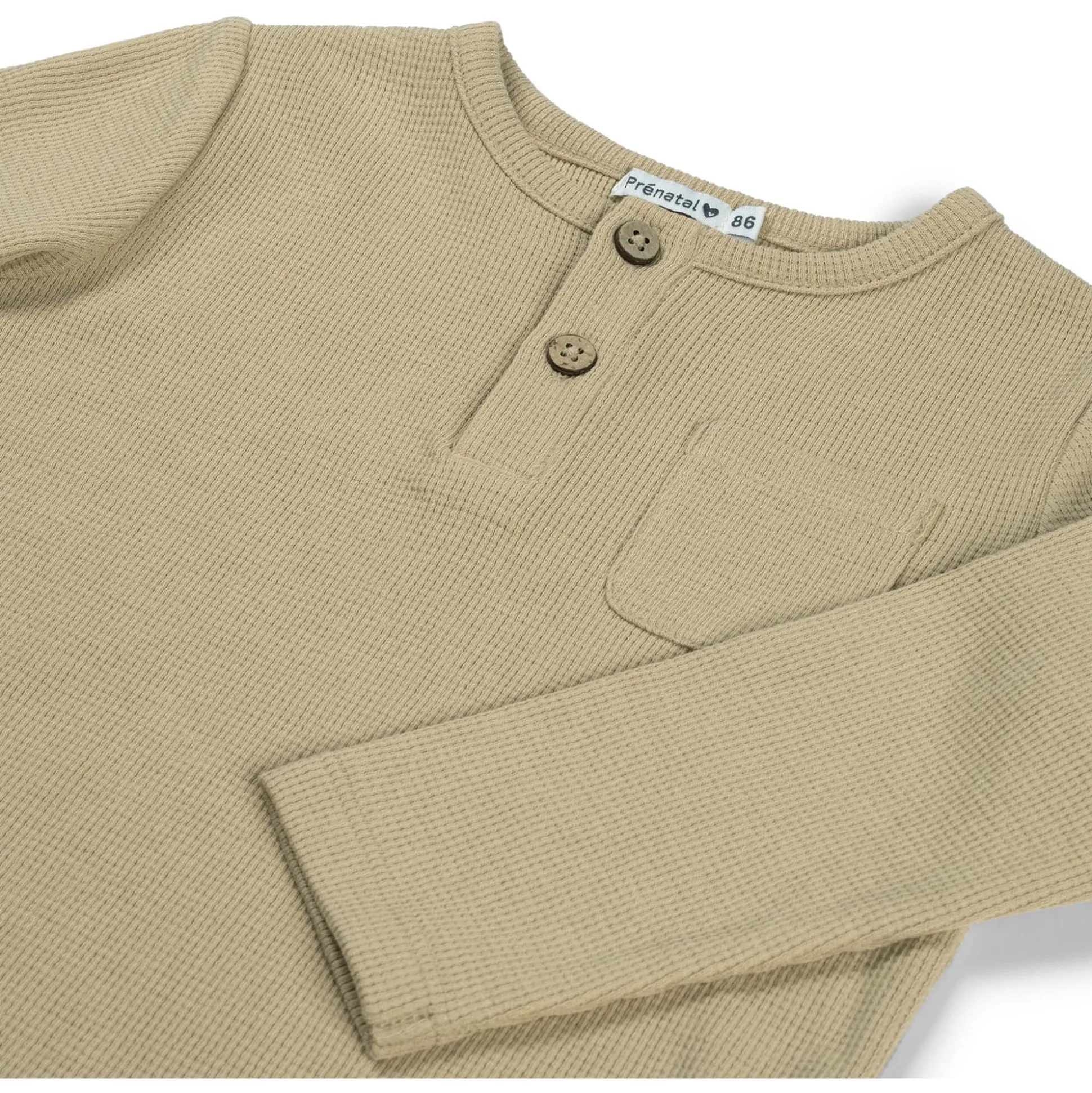Prénatal baby shirt lange mouwen effen beige
