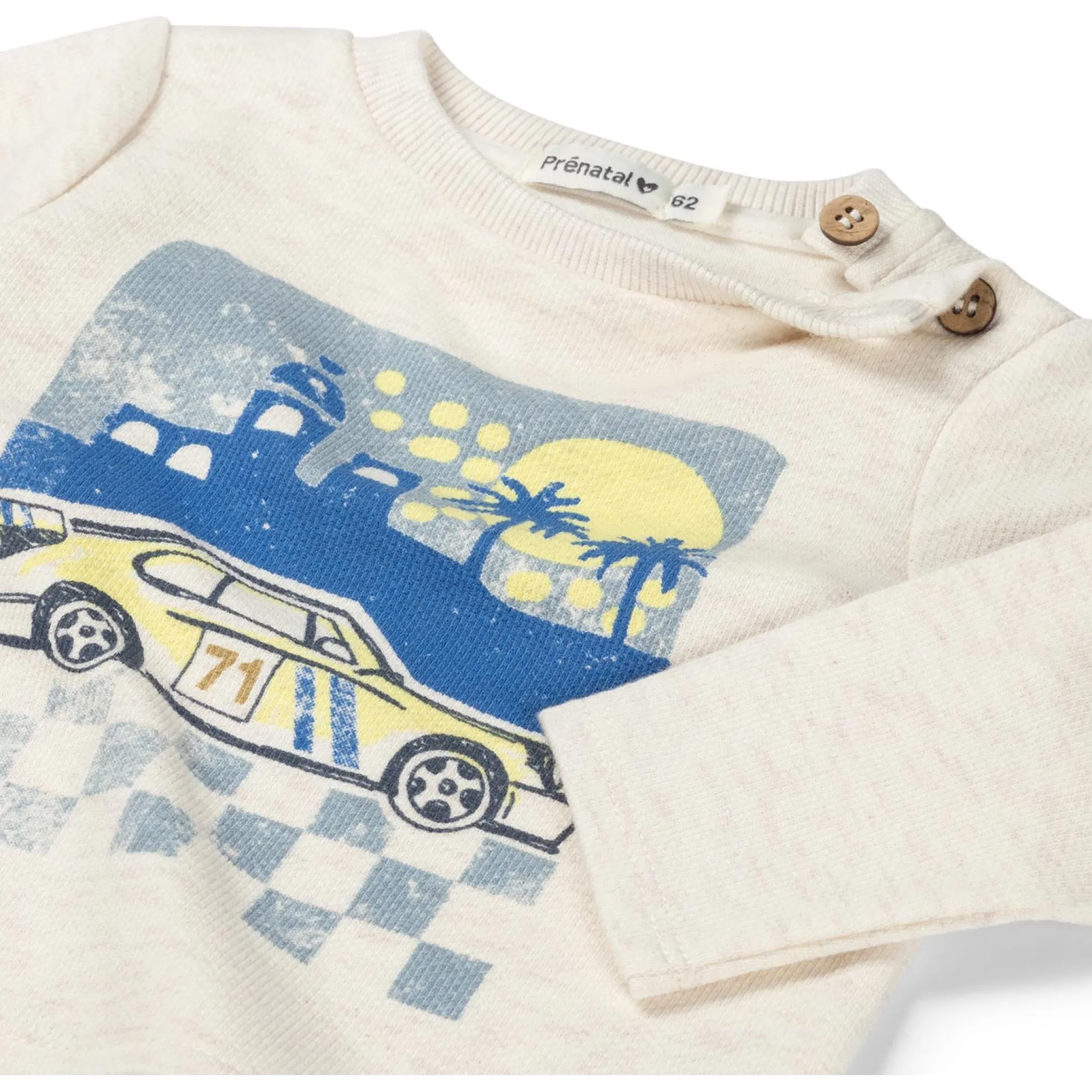 Prénatal baby shirt lange mouwen printopdruk beige