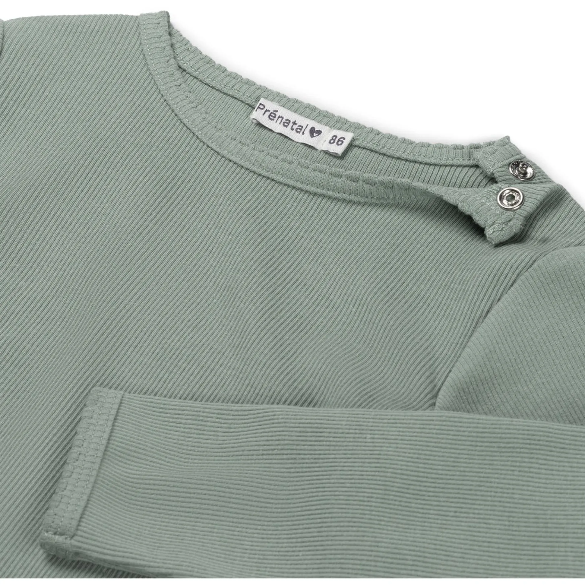 Prénatal baby shirt lange mouwen effen groen