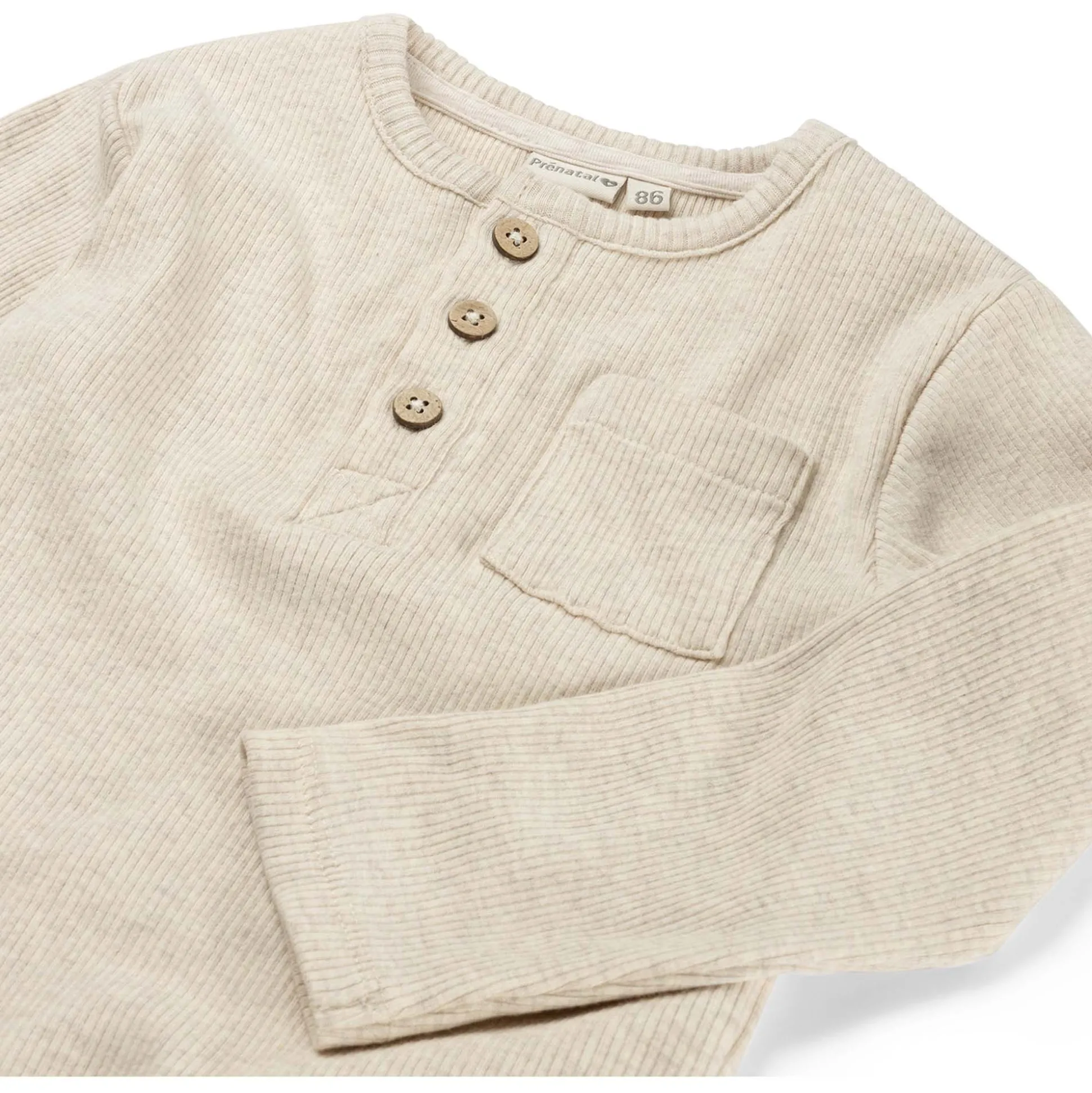 Prénatal baby shirt lange mouwen effen bruin