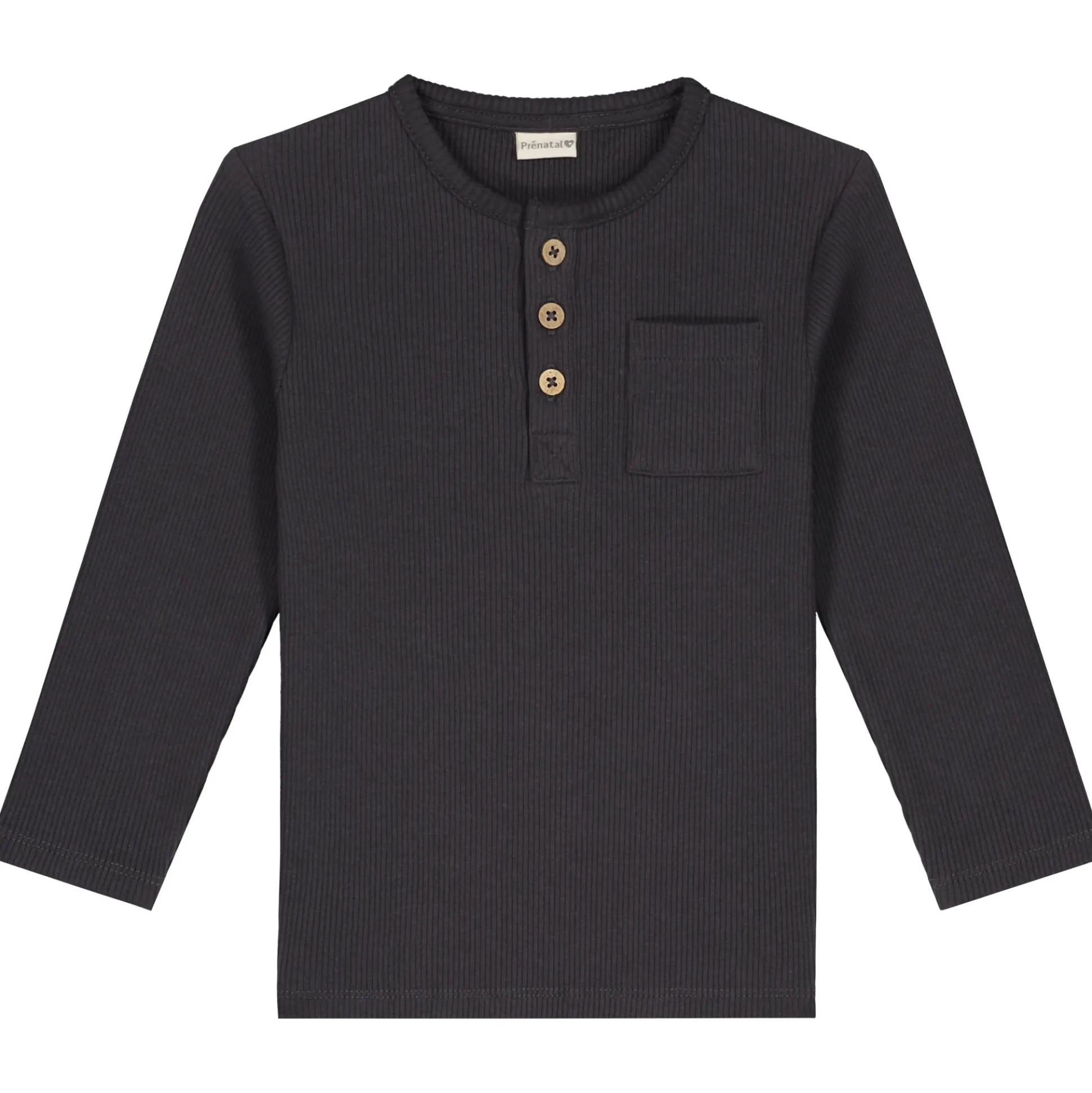 Prénatal baby shirt lange mouwen effen antraciet