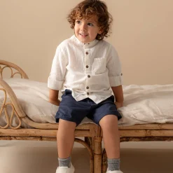 Prénatal baby short effen blauw