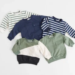 Prénatal baby sweater lange mouwen meerkleurig groen