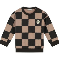 Prénatal baby sweater lange mouwen ruit bruin