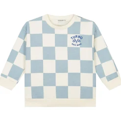 Prénatal baby sweater lange mouwen ruit blauw