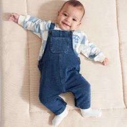 Prénatal baby sweater lange mouwen ruit blauw