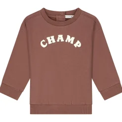 Prénatal baby sweater lange mouwen tekst bruin