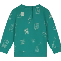 Prénatal baby sweater lange mouwen all over print groen