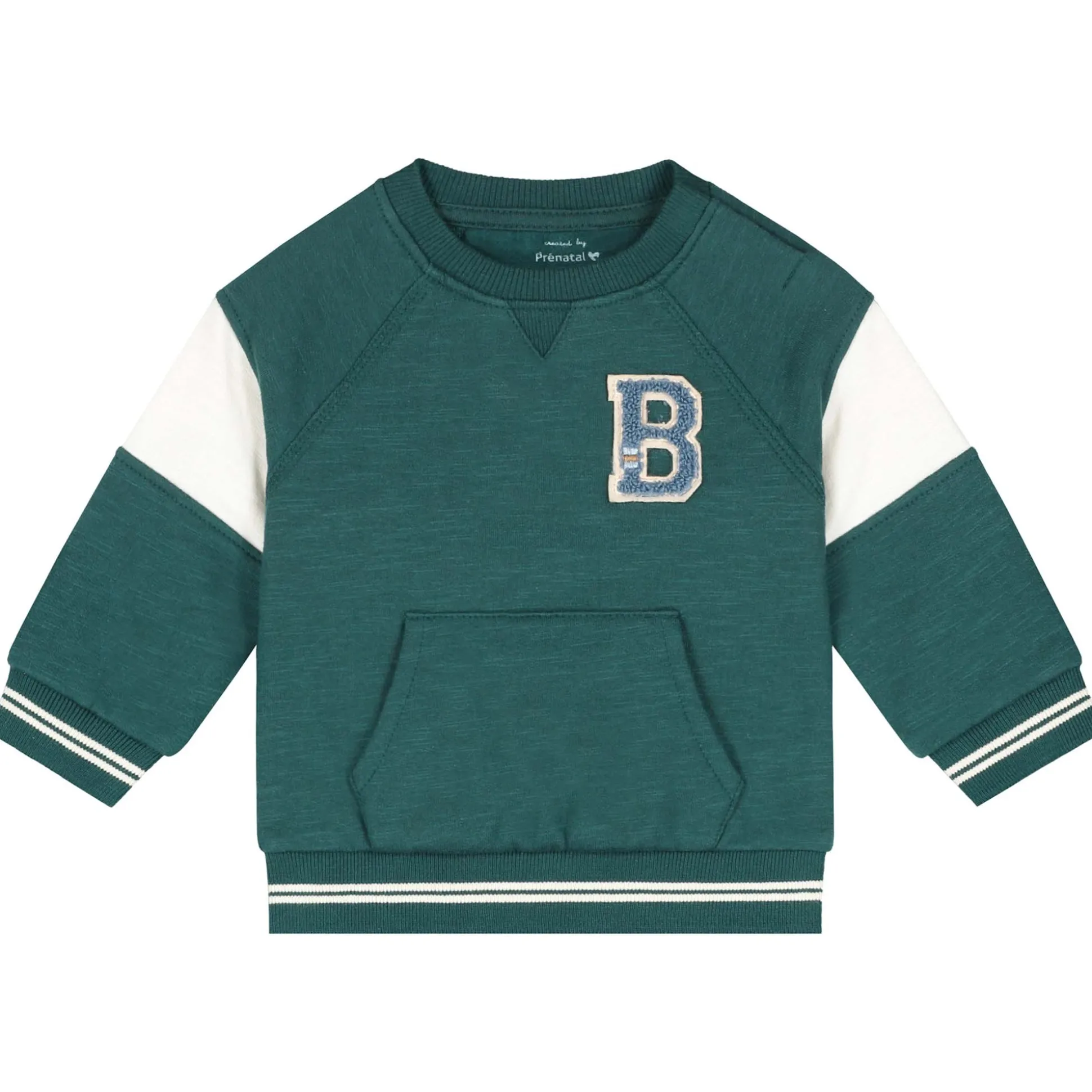 Prénatal baby sweater lange mouwen meerkleurig groen
