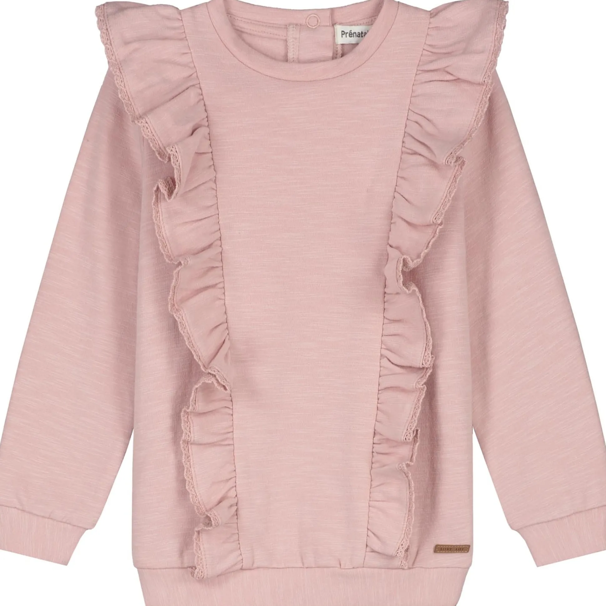 Prénatal baby sweater lange mouwen effen roze