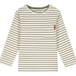 Prénatal baby T-shirt lange mouwen strepen groen