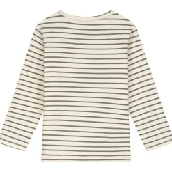 Prénatal baby T-shirt lange mouwen strepen groen