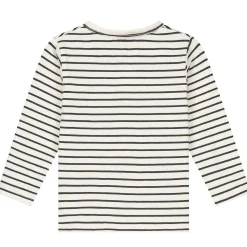 Prénatal baby T-shirt lange mouwen strepen antraciet