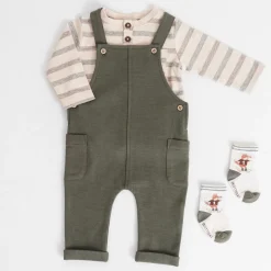 Prénatal baby tuinbroek effen groen