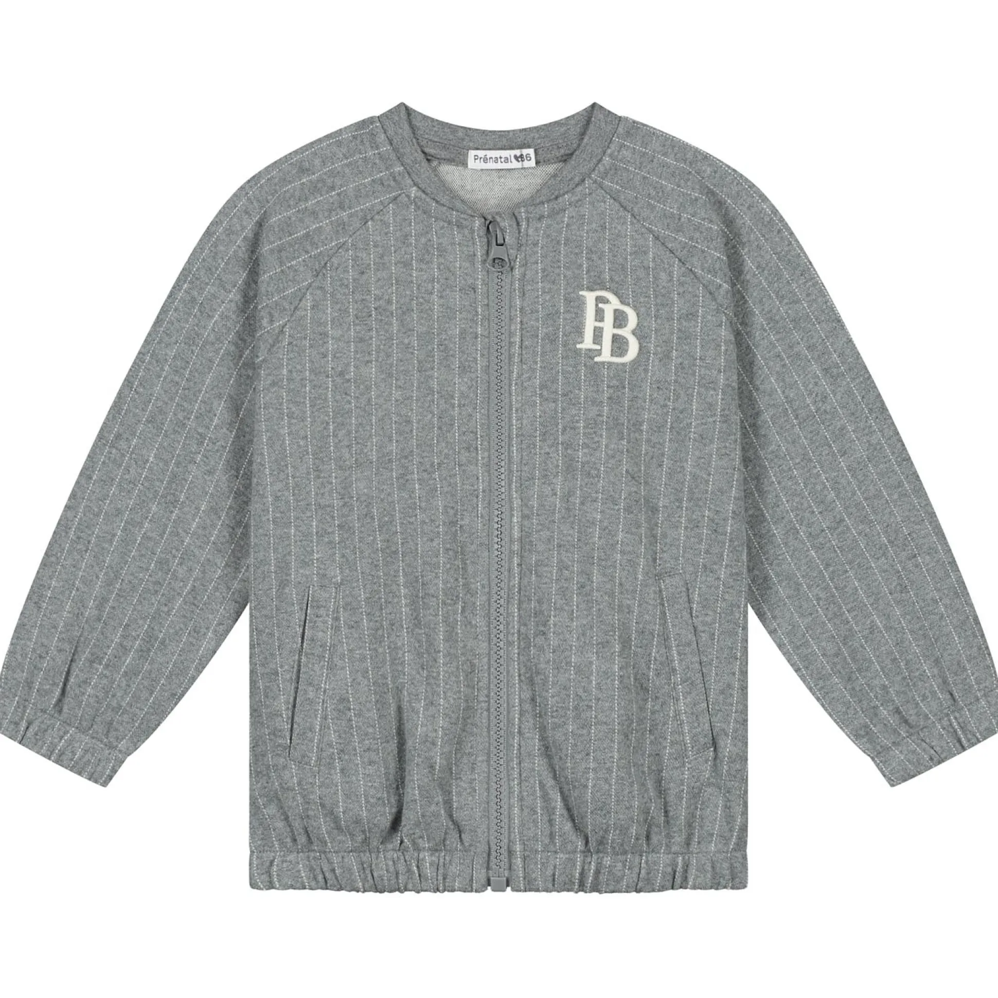 Prénatal baby vest lange mouwen strepen grijs