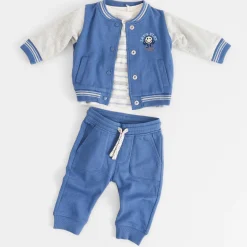 Prénatal baby vest lange mouwen meerkleurig blauw