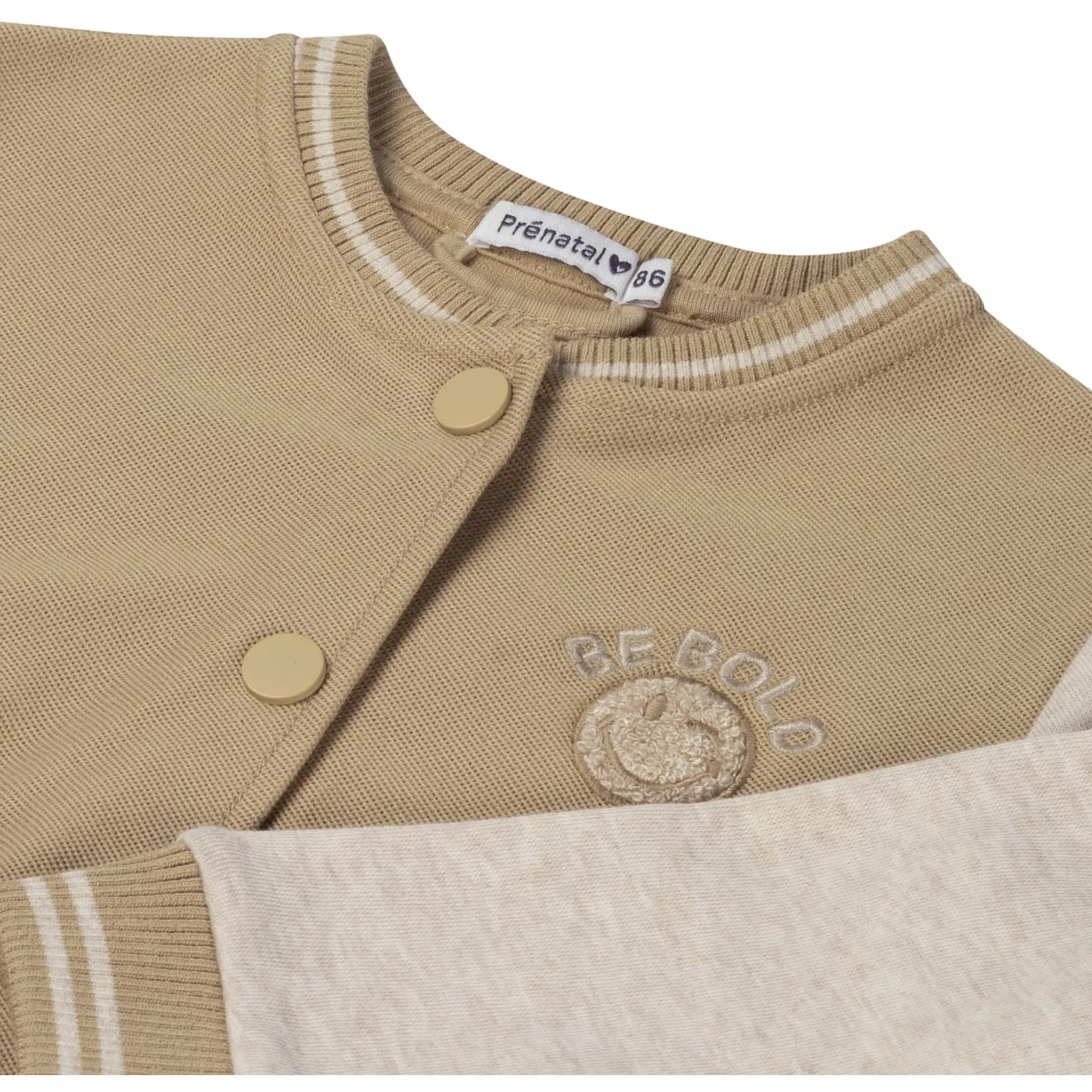 Prénatal baby vest lange mouwen meerkleurig beige