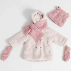 Prénatal baby winterjas lange mouwen effen wit