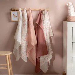 Prénatal badcape Bloem roze