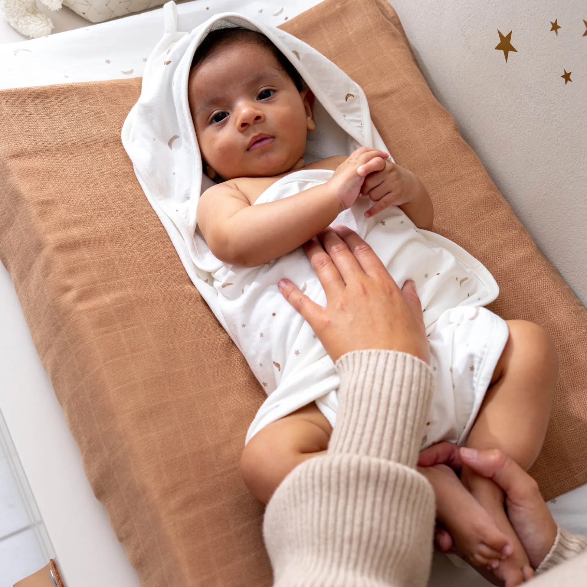 Prénatal badcape Ster en Maan wit